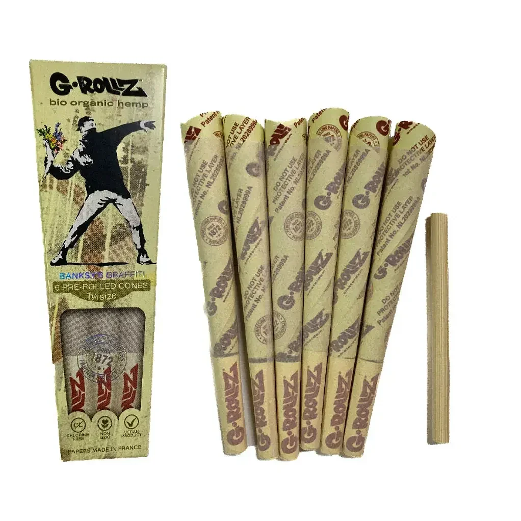 Conos de papel orgánico G-Rollz premoldeados para armar, paquete de 6 unidades.