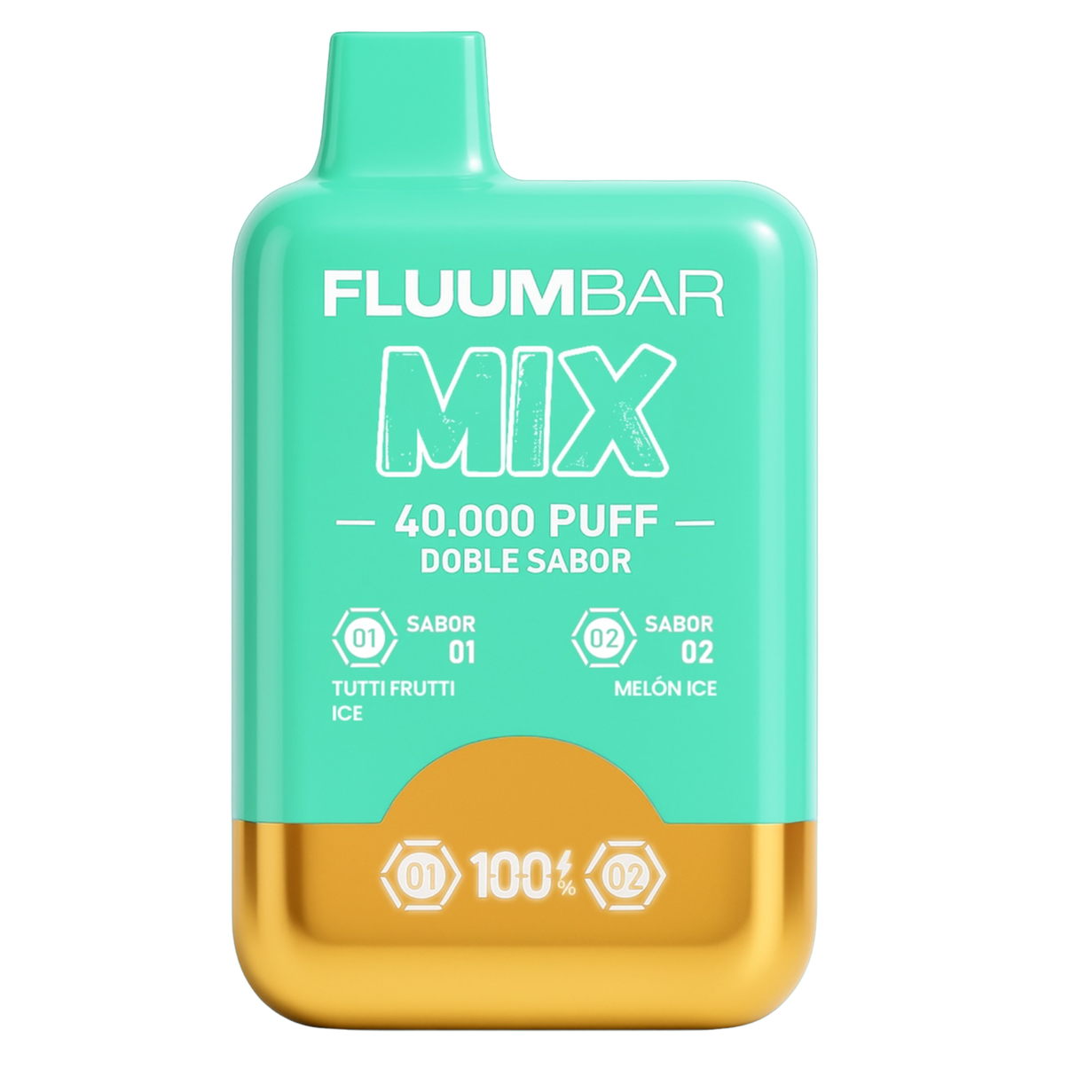 Vape Desechable Fluumbar Mix 40.000 Pff 4.5% nic - Tutti Frutti Ice y Melon Ice