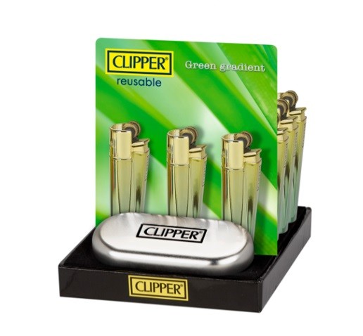 Encendedor Clipper Metalico Green Gradient