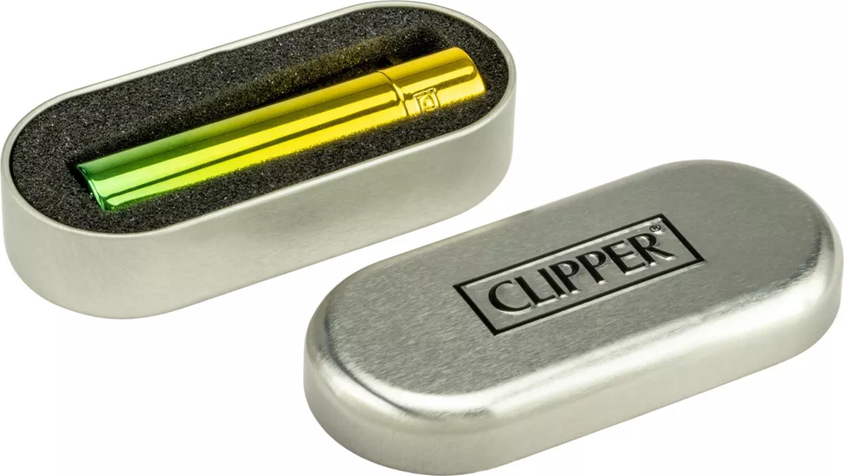 Encendedor Clipper Metalico Green Gradient