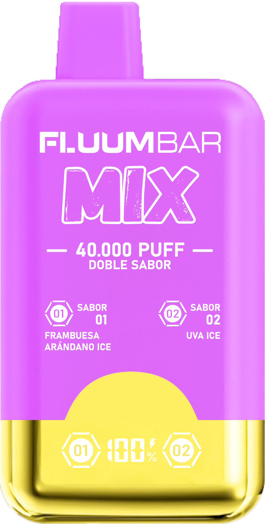 Vape Desechable Fluumbar Mix 40.000 Pff 4.5% nic - Frambuesa Arándano y Uva