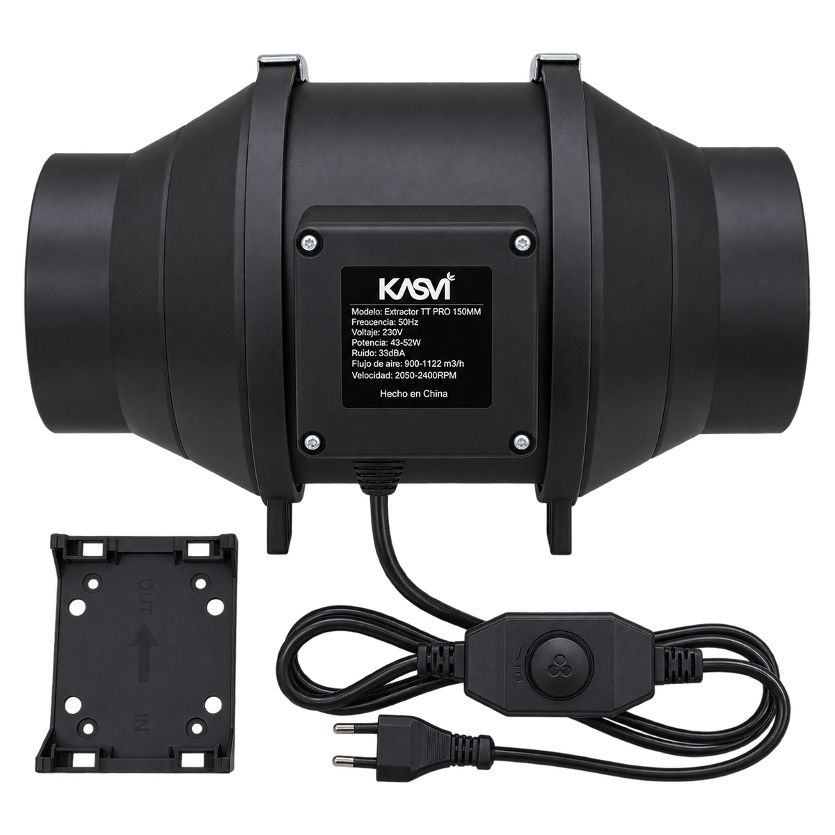 Extractor TT Black Pro 150mm 2 Velocidades 900-1122 m3/h - Kasvi