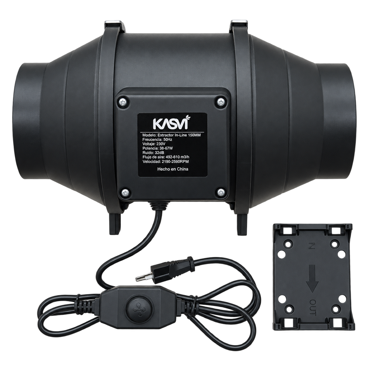 Extractor TT Black Pro 125mm 2 Velocidades 482-610 m3/h - Kasvi