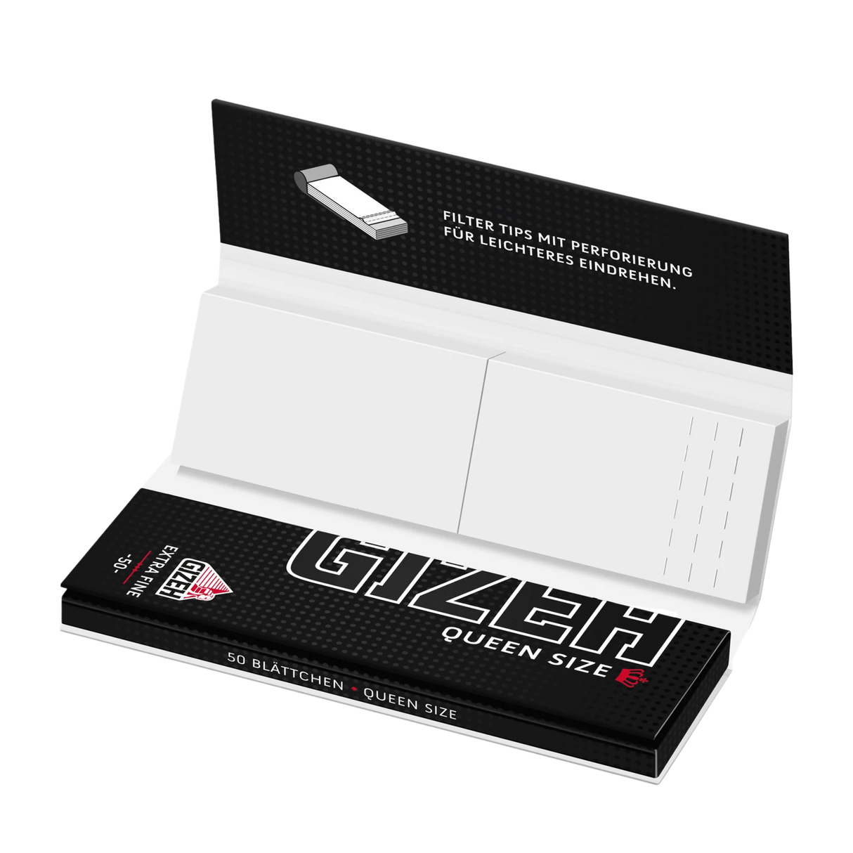 Papelillos Gizeh Negro 1 1/4 + Tips