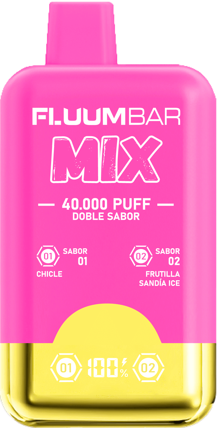 Vape Desechable Fluumbar Mix 40.000 Pff 4.5% nic - Chicle Frutilla Sandia
