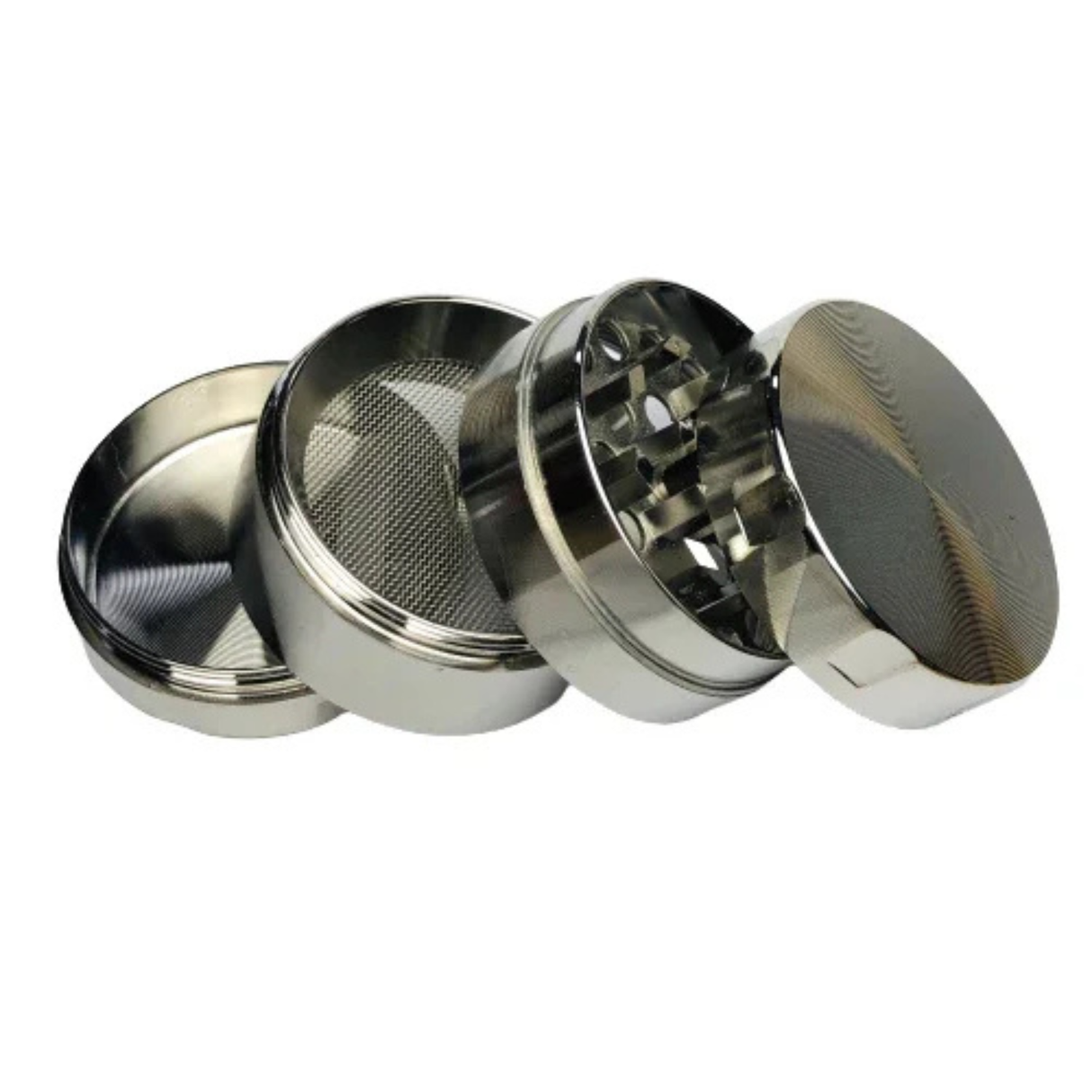 Moledor Metalico 40Mm 4Pcs Aluminio Calado Gris