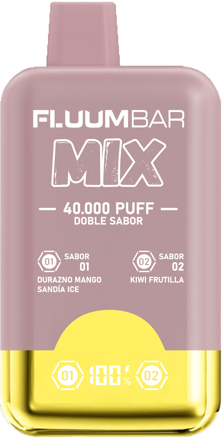 Vape Desechable Fluumbar Mix 40.000 Pff 4.5% nic - Durazno Mango Sandia y Kiwi Frutilla