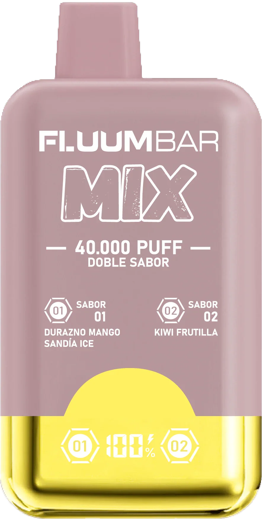 Vape Desechable Fluumbar Mix 40.000 Pff 4.5% nic - Durazno Mango Sandia y Kiwi Frutilla