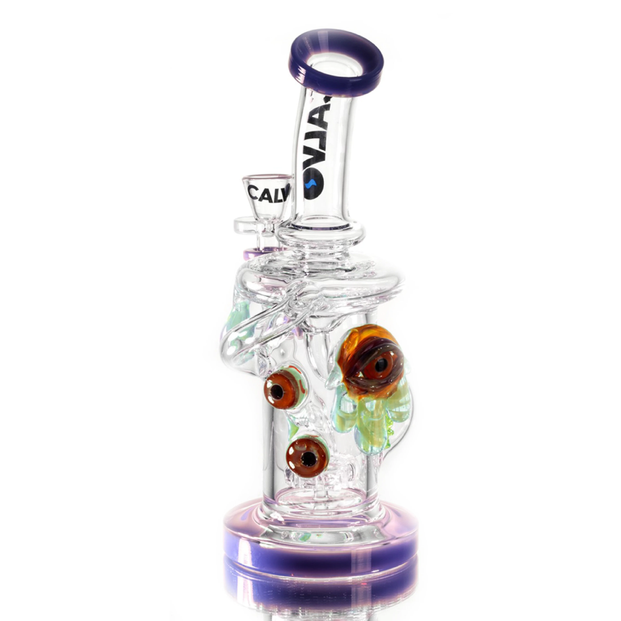 Bong Big Eye Recycler Purple 26 Cm Calvoglass