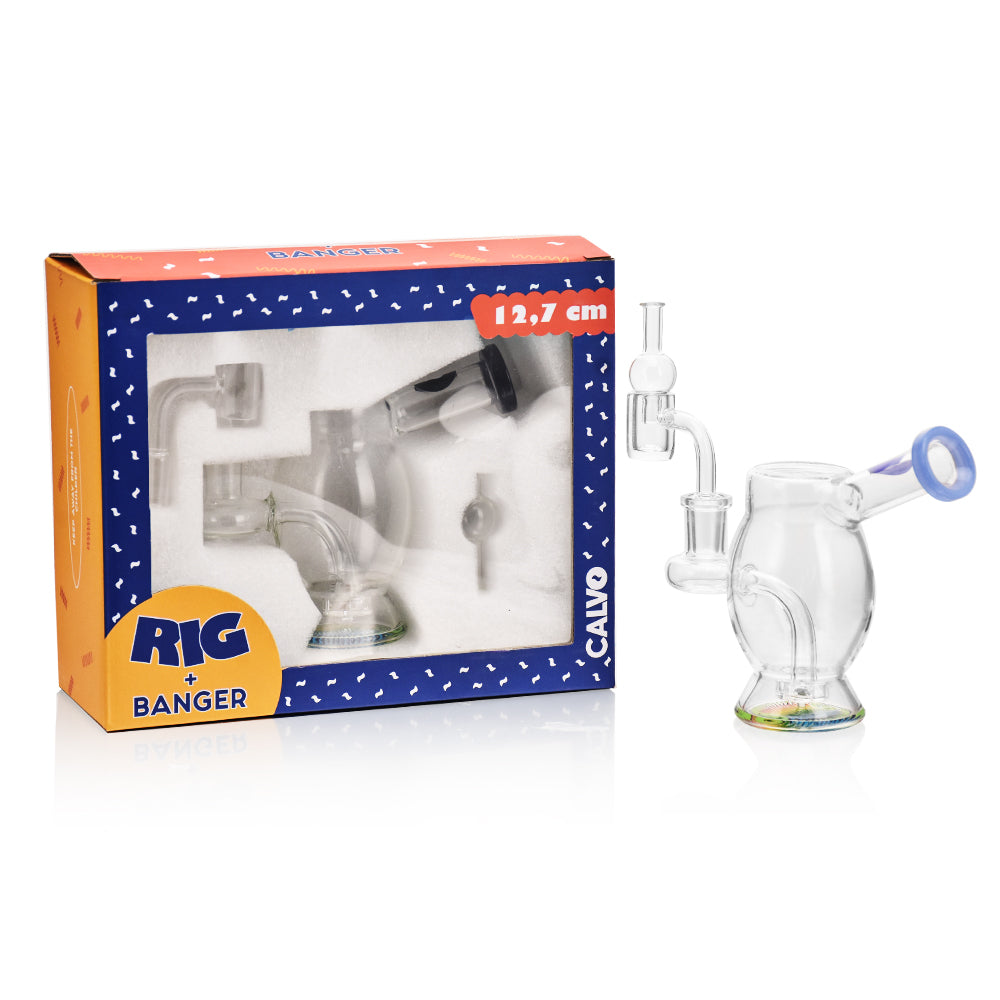 Bong Wax Set Bubble Rig + Banger + Carb Cap Black - Calvoglass