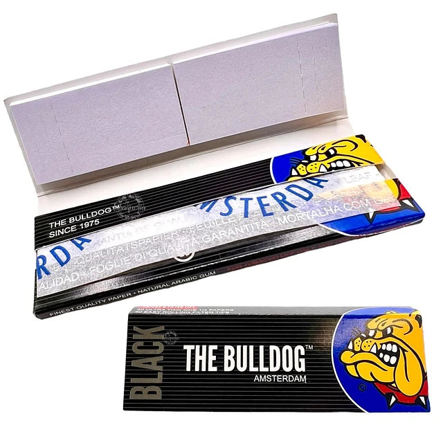 Papelillos The Bulldog Amsterdam Negro 1 1/4 + Tips
