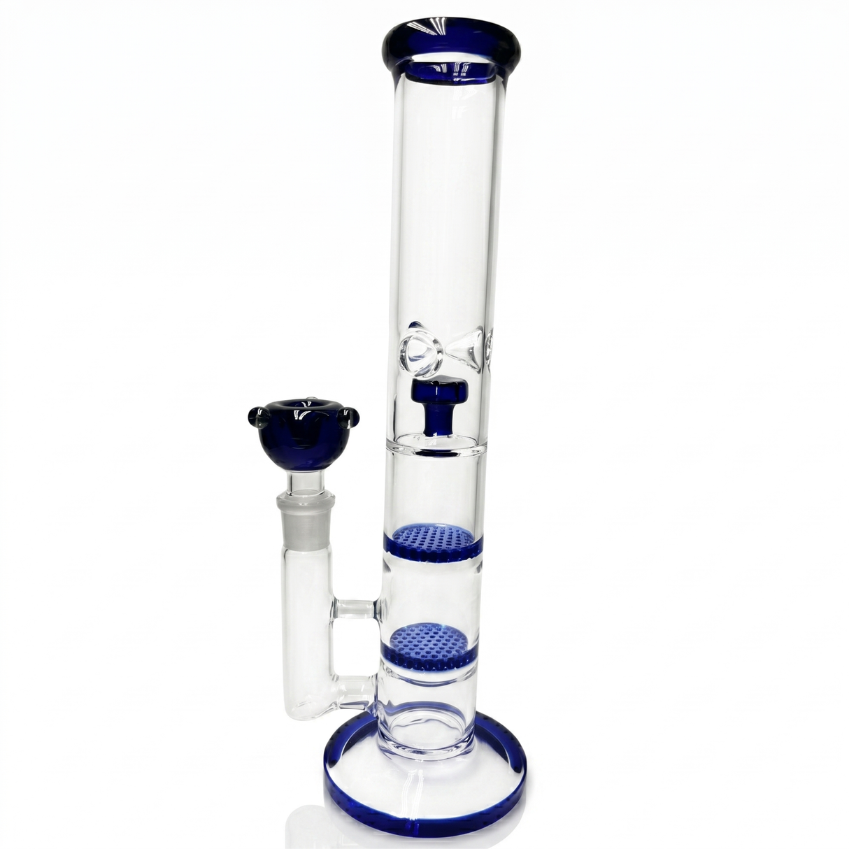 Bong Pyrex Doble Percolador Blue 32Cm