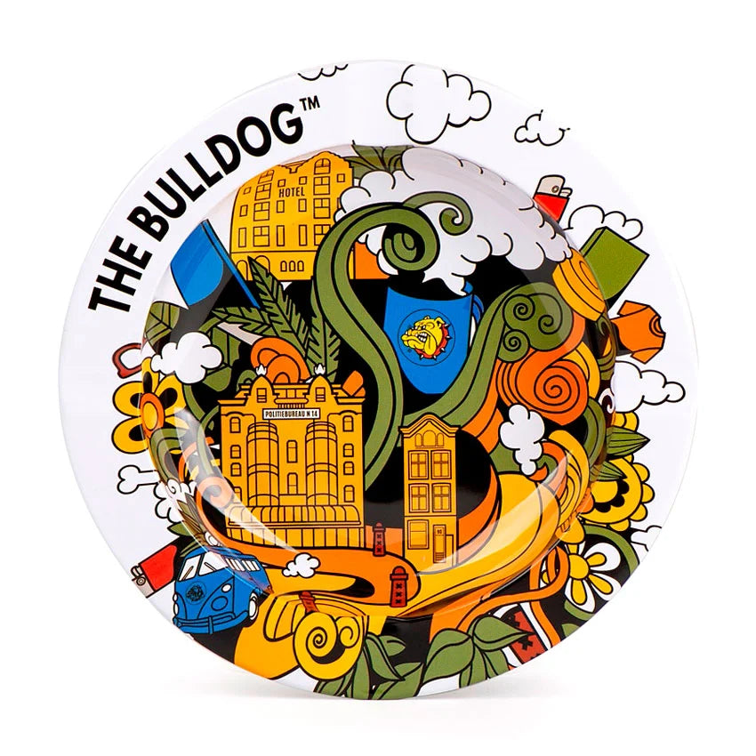 Cenicero Metálico The Bulldog Blanco con Diseño