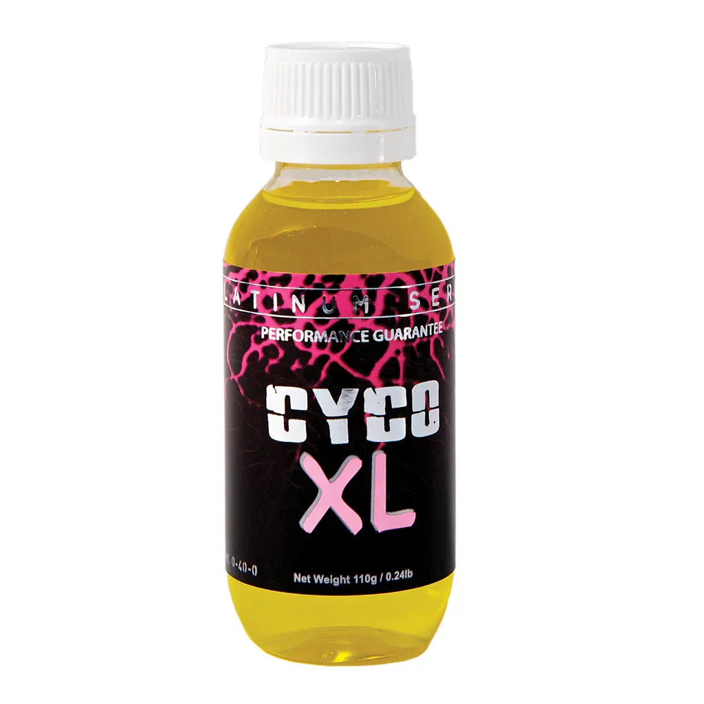 Botella de fertilizante Cyco XL 100 ml para cultivo indoor, líquido amarillo con etiqueta negra