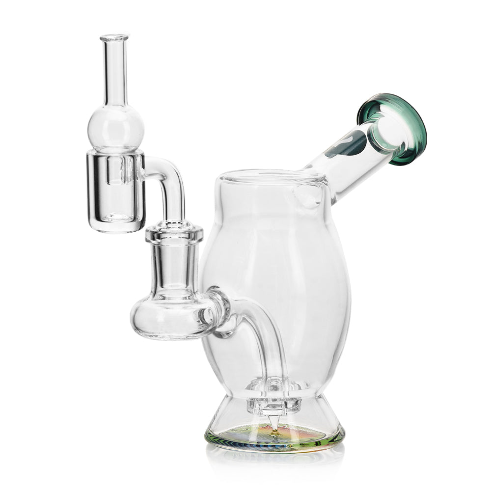 Bong Wax Set Bubble Rig + Banger + Carb Cap Teal - Calvoglass