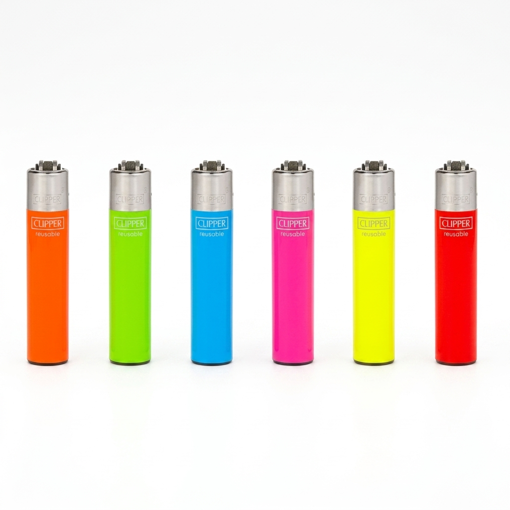 Encendedor Clipper Mini Slim Solid Fluo