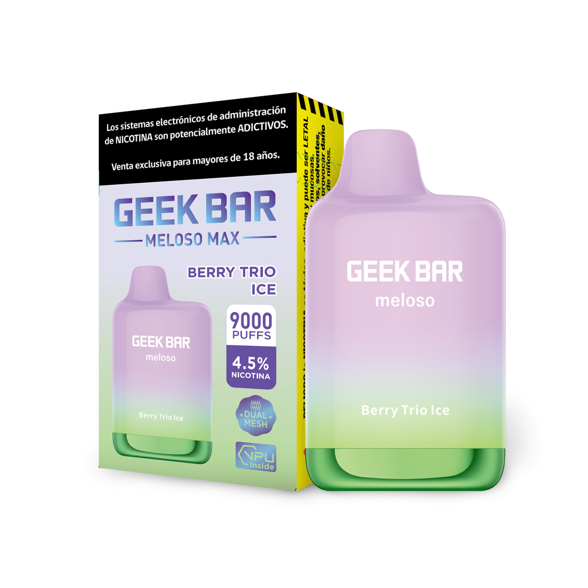 Vape Desechable Geek Bar Meloso 9.000 Pff 0% nic - Berry Trio