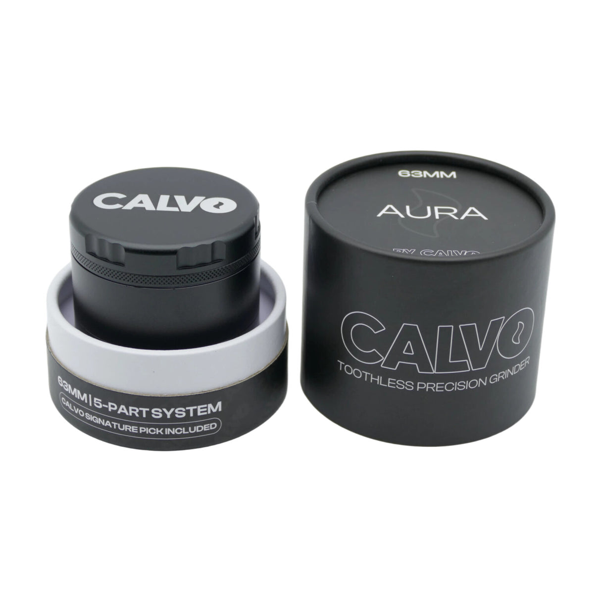 Moledor Aura Non Teeth 63mm Negro - Calvo Glass