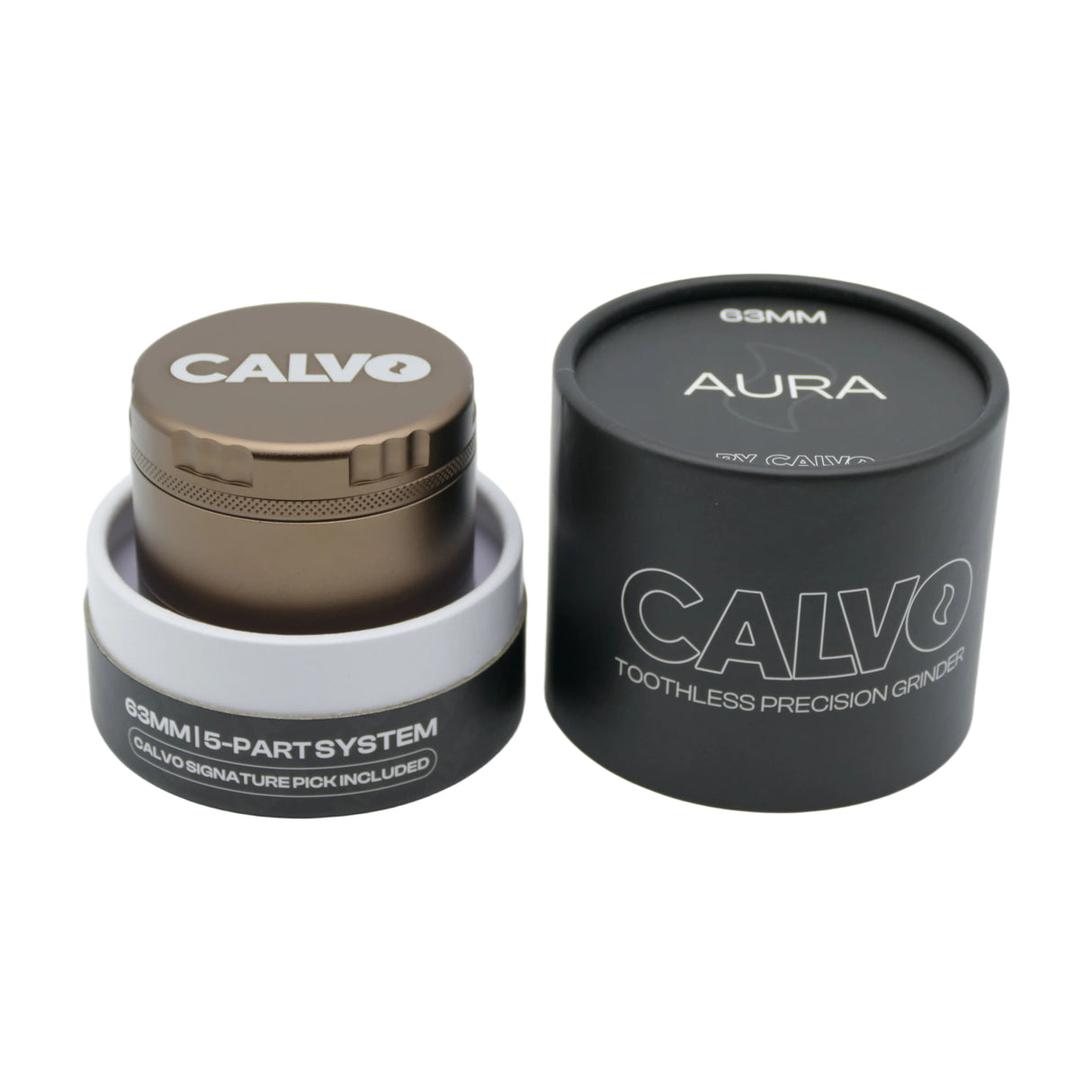 Moledor Aura Non Teeth 63mm Café - Calvo Glass