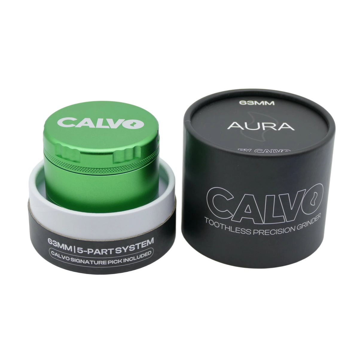 Moledor Aura Non Teeth 63mm Verde - Calvo Glass