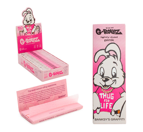 Papelillo G-Rollz 1 1/4 Banksy Conejo Pink 50u
