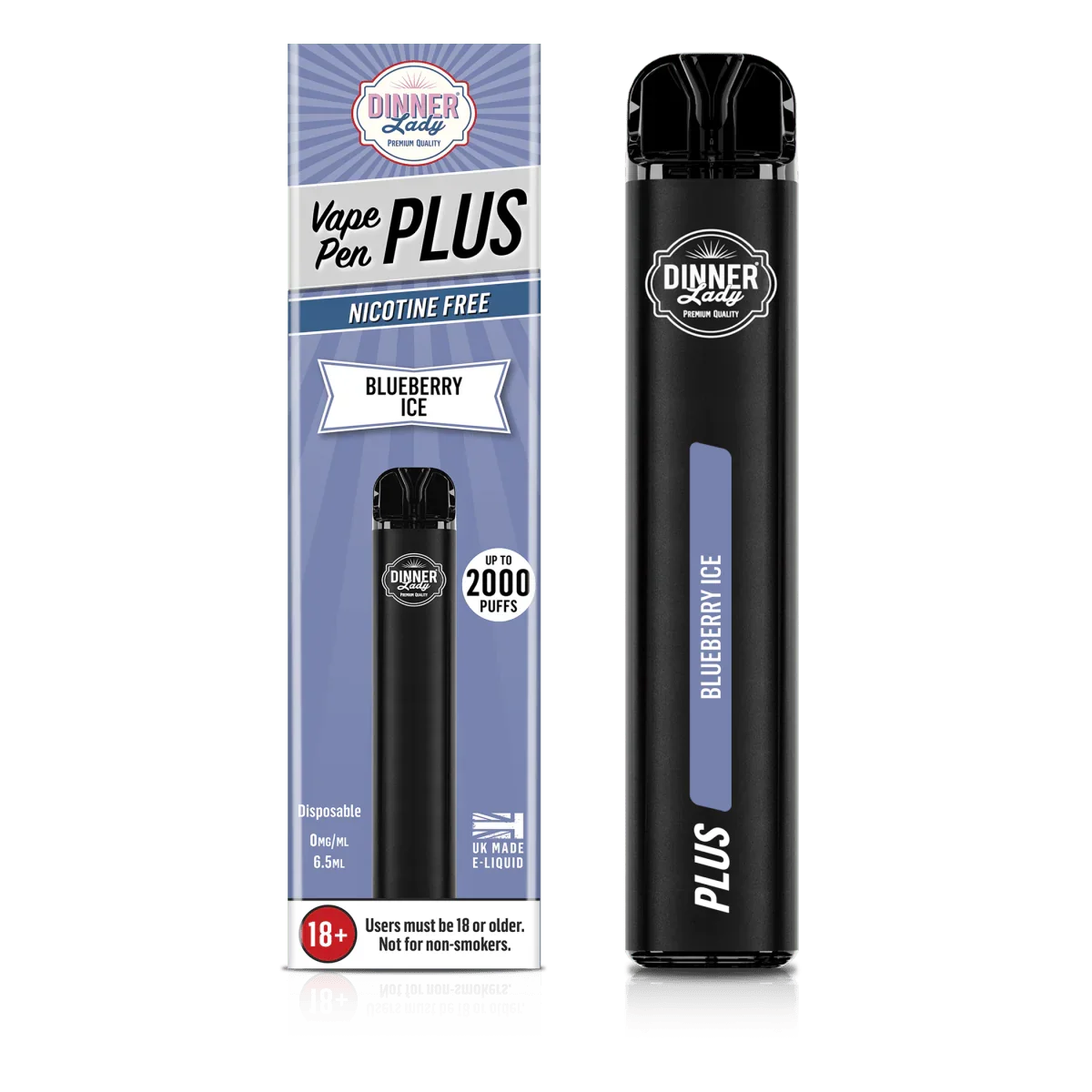 Vapeador PenPlus Dinner Lady Blueberry Ice 0% NIC 2000 Puffs