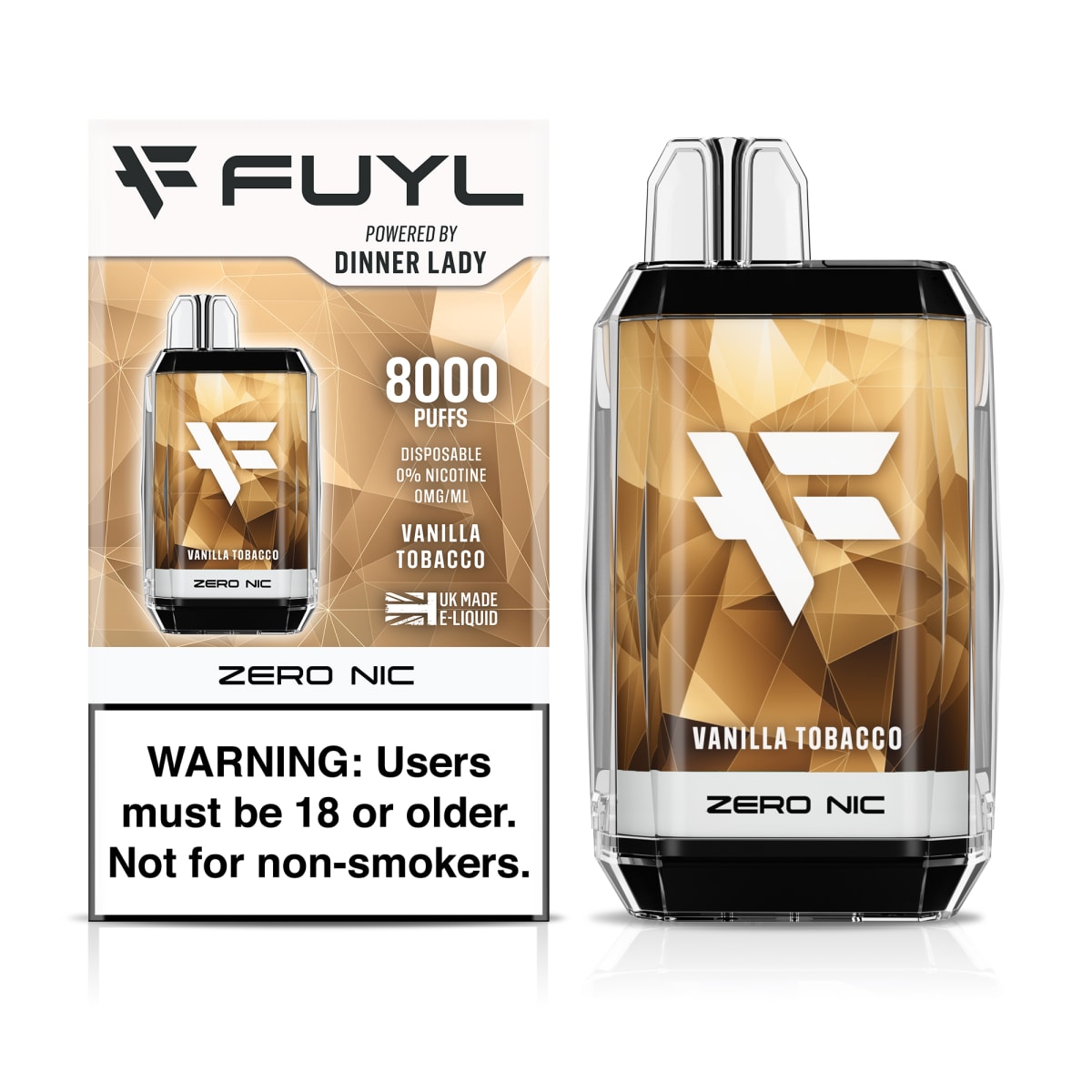 Vapeador Dinner Lady Fuyl Vainilla Tabacco 0% NIC 8000 Puffs