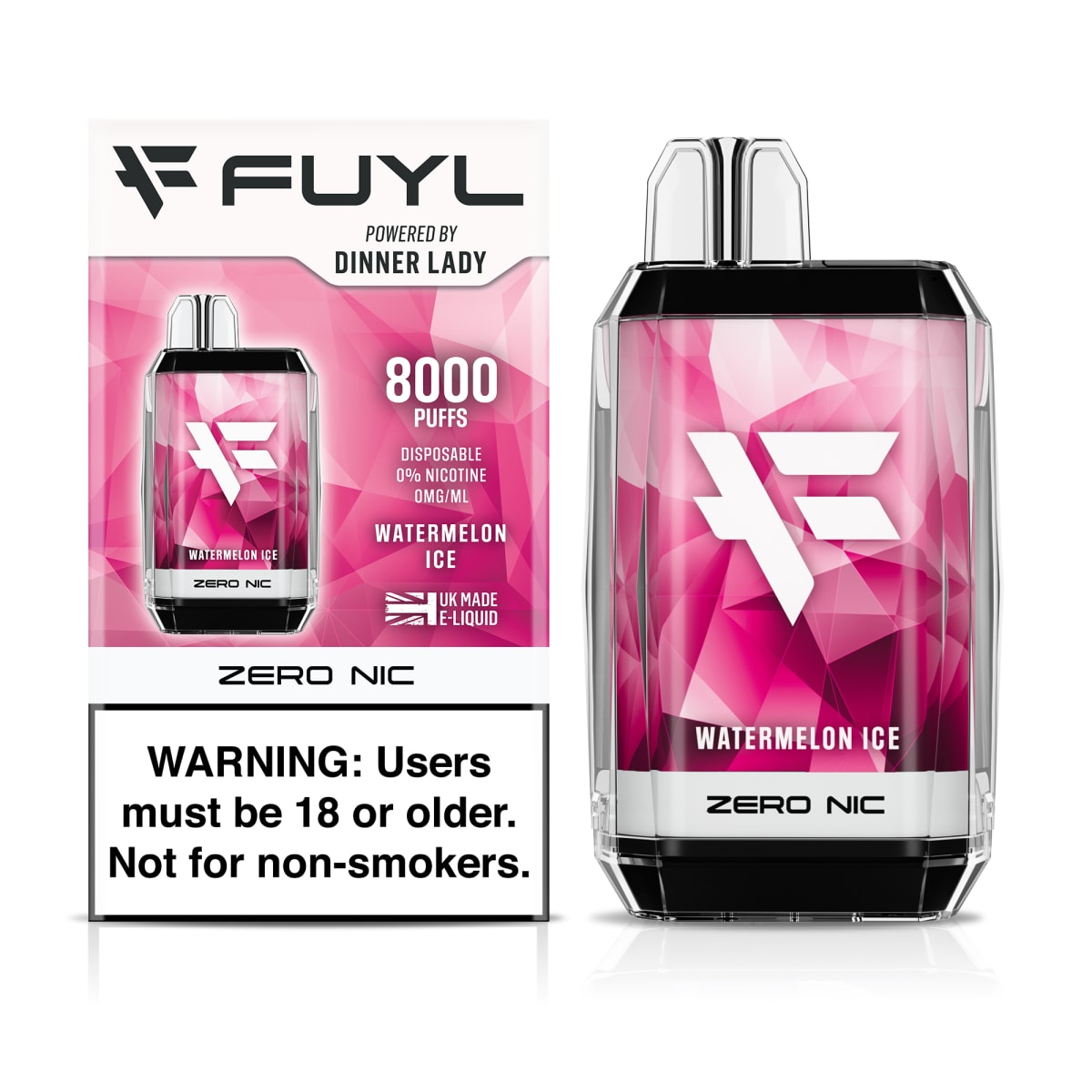 Vapeador Dinner Lady Fuyl Watermelon Ice 0% NIC 8000 Puffs