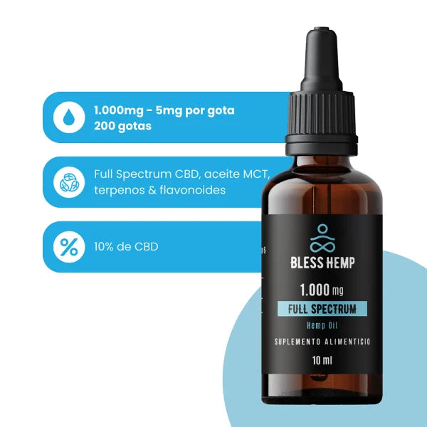 Aceite de CBD Bless Hemp 10ml - 1000 mg