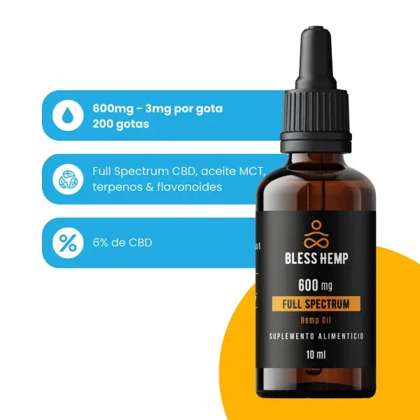 Aceite de CBD Bless Hemp 10ml - 600 mg