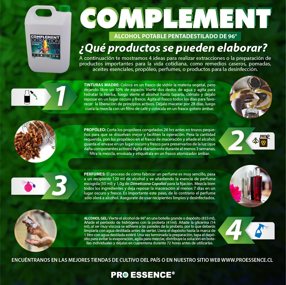 Alcohol Pentadestilado Complement 1 Litro - Pro Essence