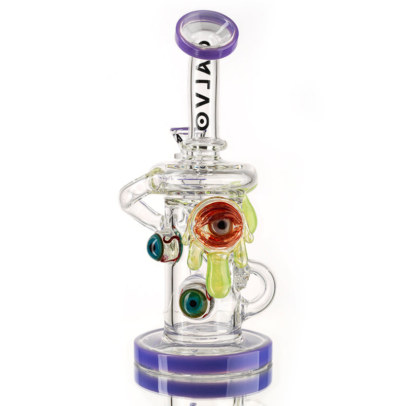 Bong Big Eye Recycler Purple 26 Cm Calvoglass