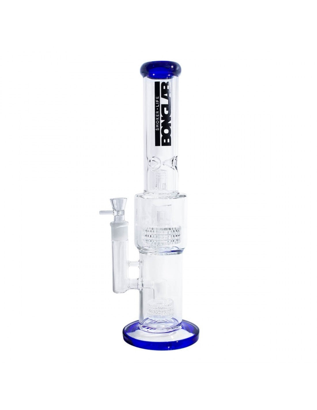 Bong Double Shot Blue 45 Cm Bonglab