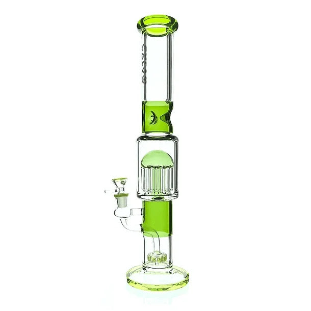 Bong Straight Tube Tree Perc Green 42 cm Calvoglass
