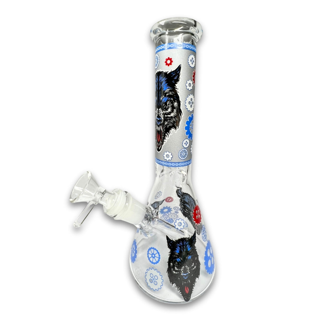 Beaker Wolf Design Blue 25 cm Calvoglass