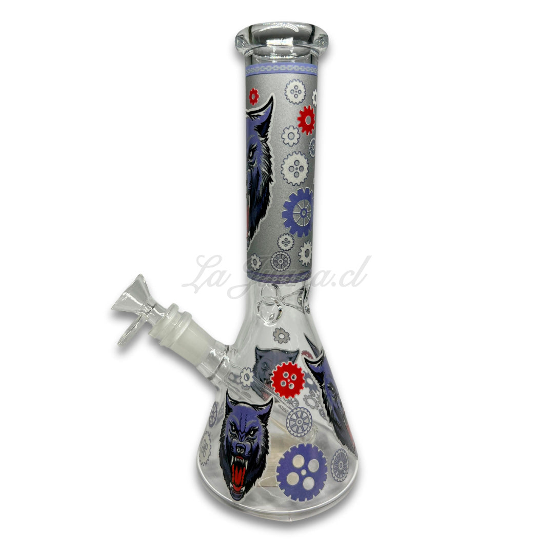 Beaker Wolf Design Purple 25 cm Calvoglass