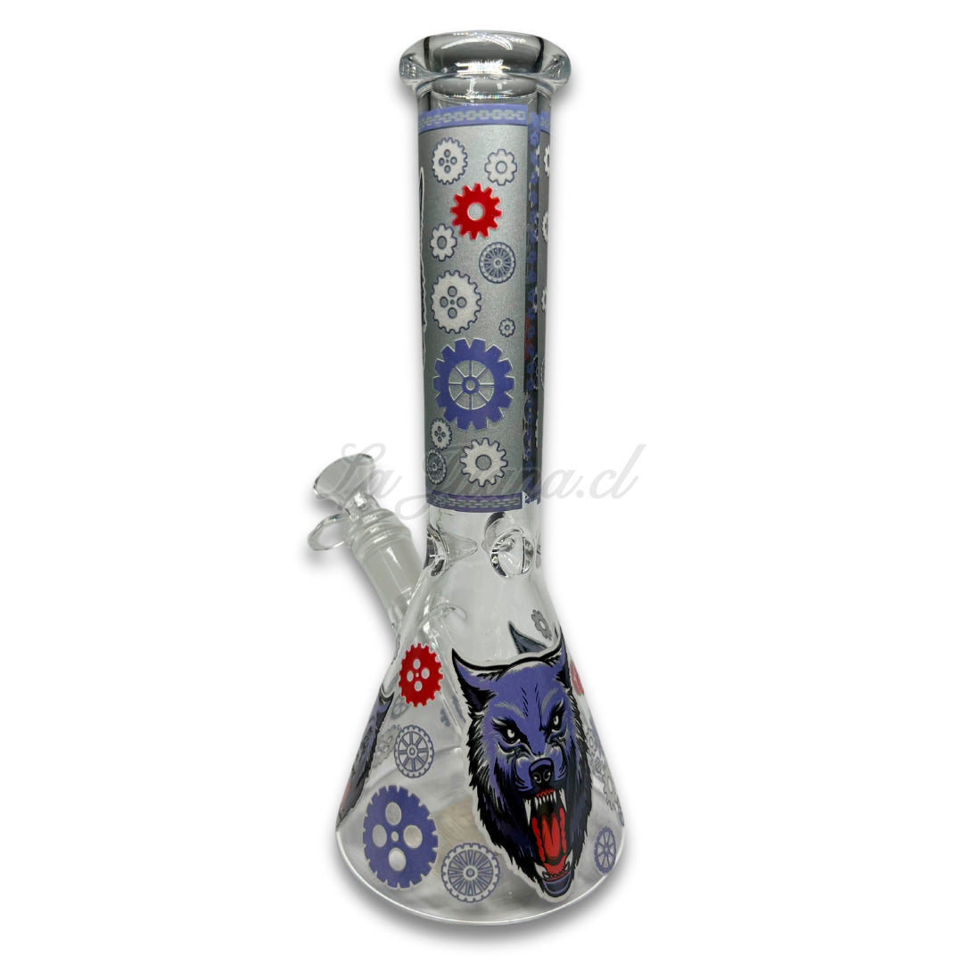 Beaker Wolf Design Purple 25 cm Calvoglass