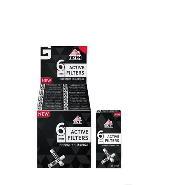 Boquillas Gizeh Carbon Activado 6mm 10 unid.