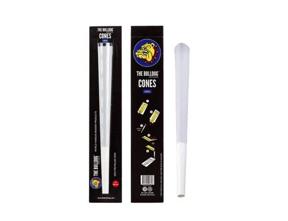 Cono de papel para armar, tamaño grande, con caja de The Bulldog, 28 cm, ideal para fumar.