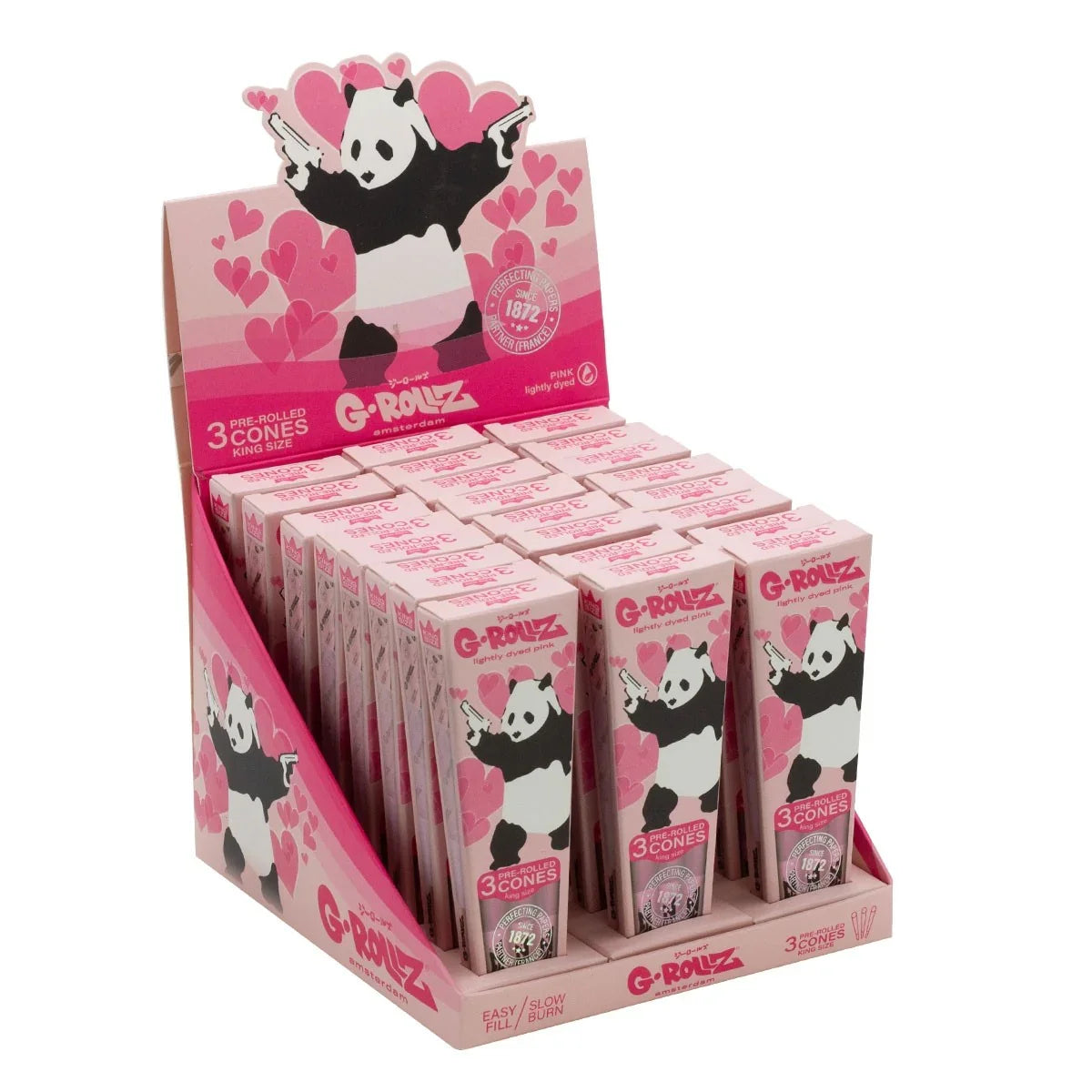 Conos G-Rollz 3 Conos King Size Pre-enrolados Pink Panda 1 1/4