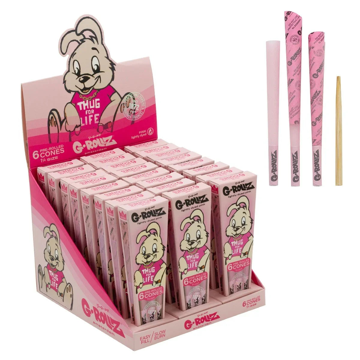 Conos G-Rollz 6 Conos Pre-enrolados Pink Banksy 1 1/4