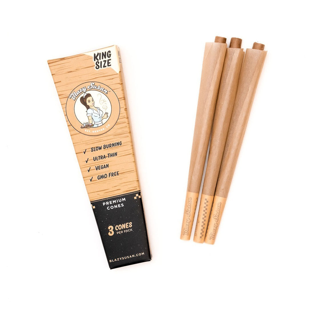 Conos Pre Roll Unbleached King Size Pack 3u - Blazy Susan