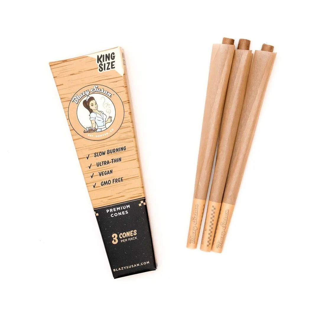 Conos Pre Roll Unbleached King Size Pack 3u - Blazy Susan
