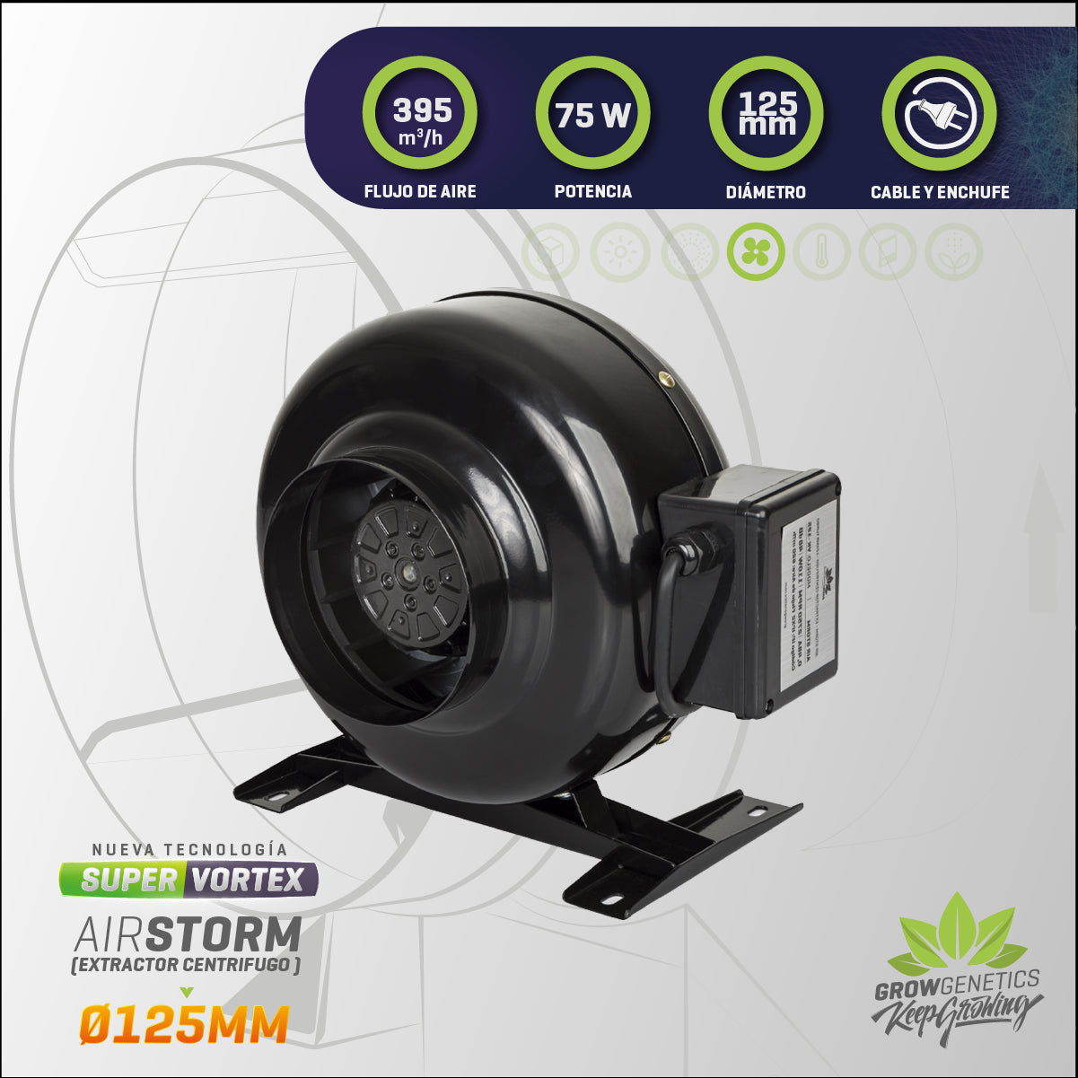 Extractor De Aire Centrifugo 125 Grow Genetics