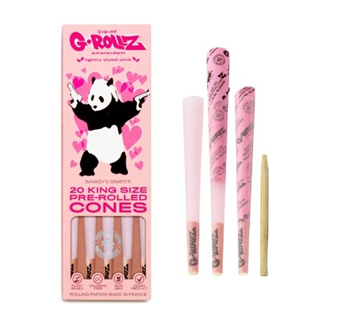 G-Rollz 20 Conos Pre Enrolados Lightly Dyed Pink King Size