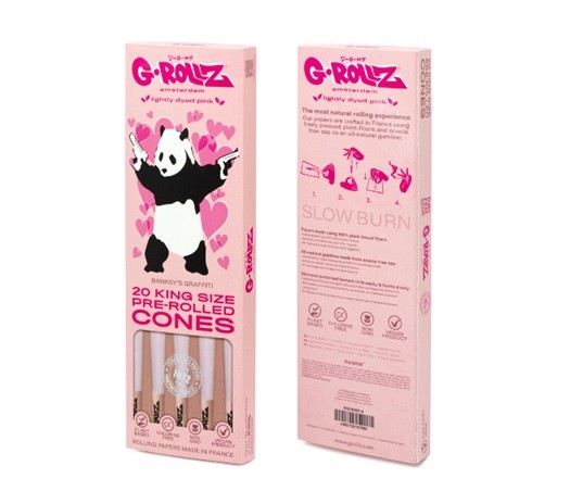 G-Rollz 20 Conos Pre Enrolados Lightly Dyed Pink King Size