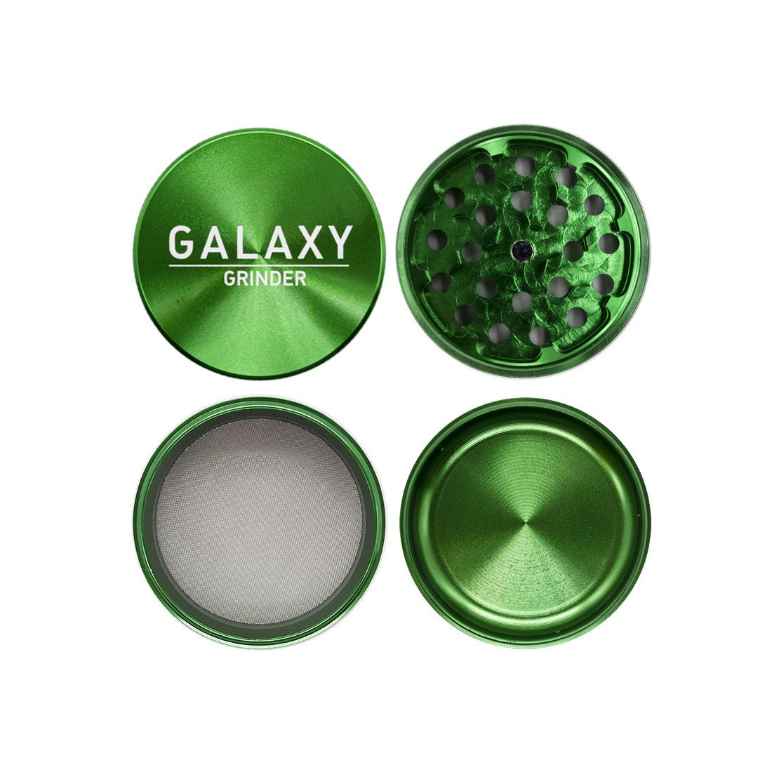 Moledor Metalico Verde 4 Pcs 63mm Galaxy