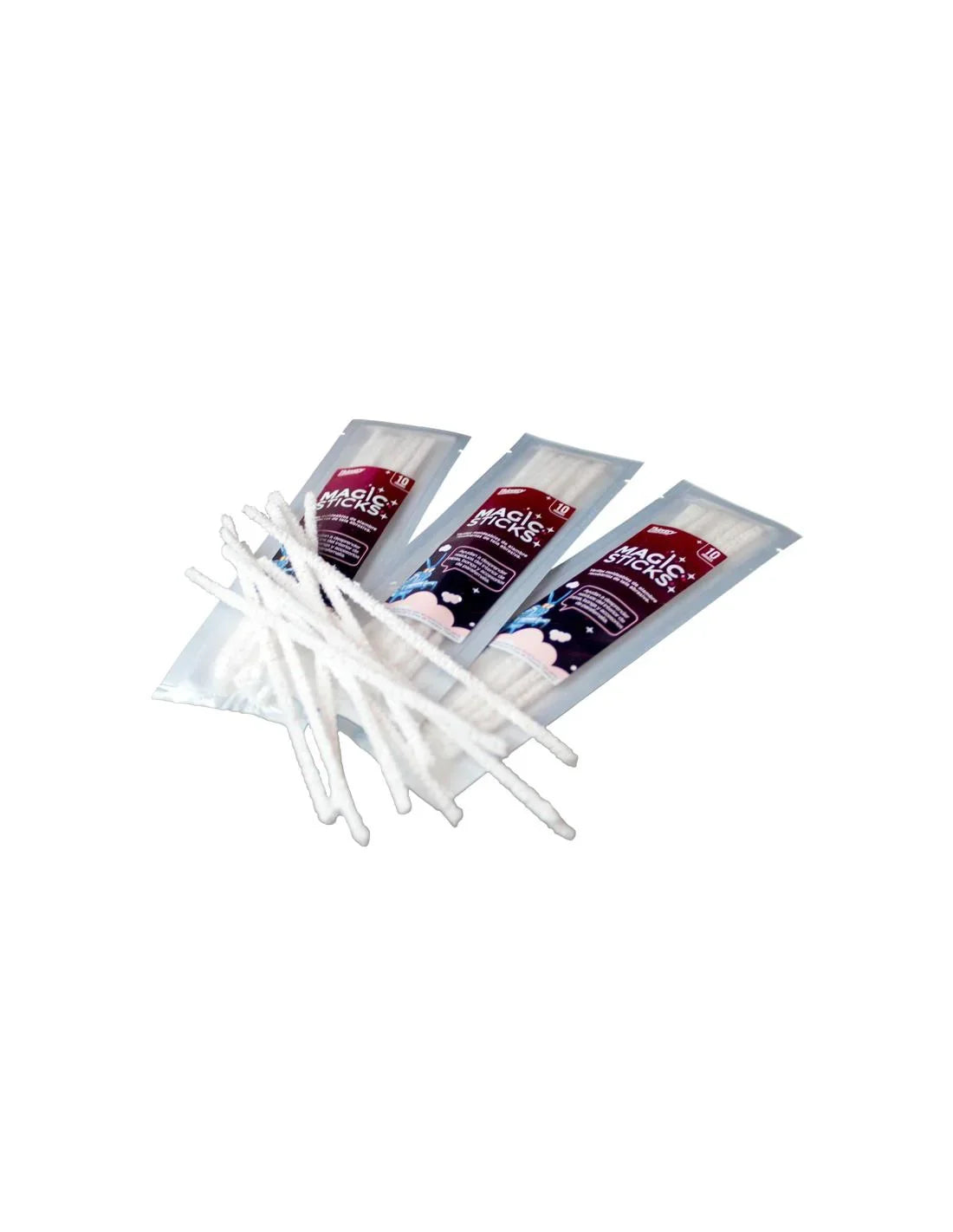 Pack de 10 bastones limpiadores Magic Sticks para cultivo indoor, fondo blanco.