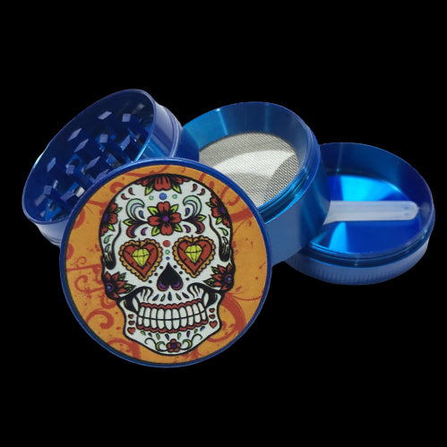 Moledor Metalico 40 Mm 4 Pcs. Catrinas Azul