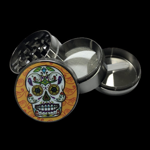 Moledor Metalico 40 Mm 4 Pcs. Catrinas Plata